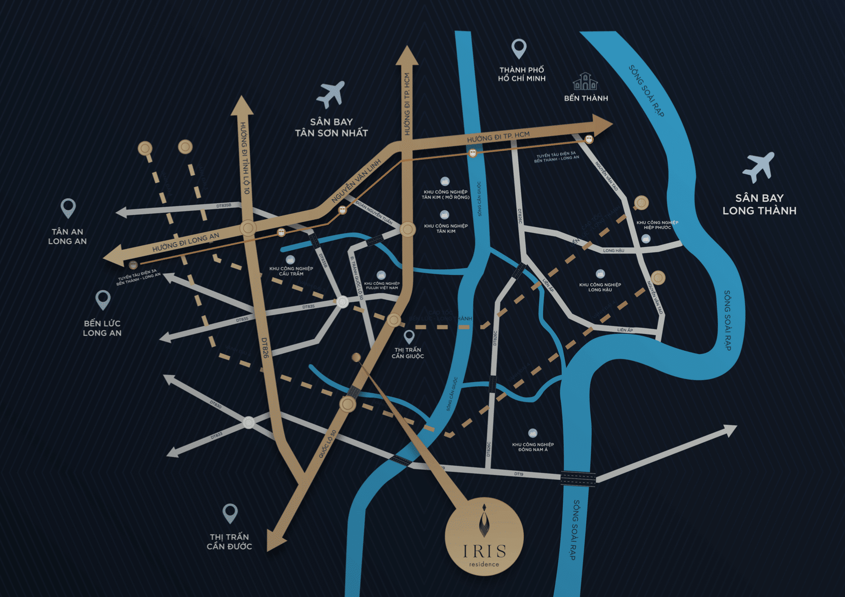 Vị trí Iris Residence Cần Giuộc